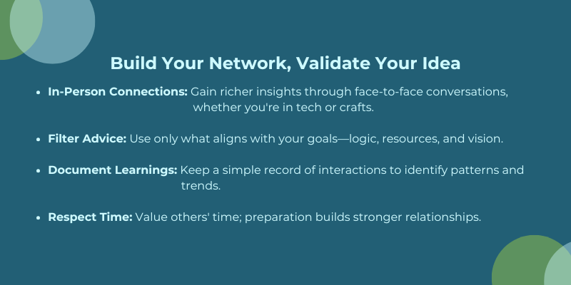 snippet about your network as a soure of idea validation